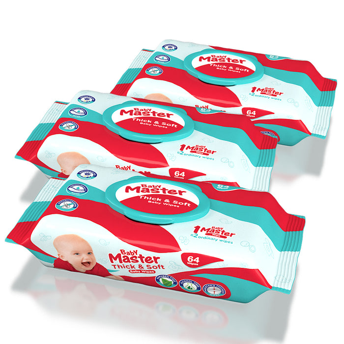 Baby Master Wipes - 64pcs ( Bundle of 3 packs)