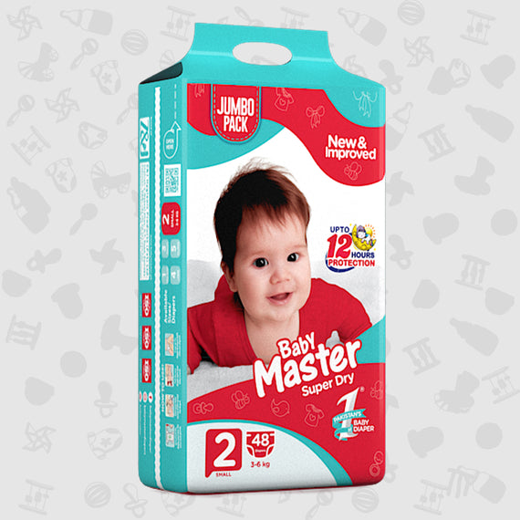 Baby Master Diaper, Size 2, Small, 3-6Kg, 48Pcs, Jumbo Pack